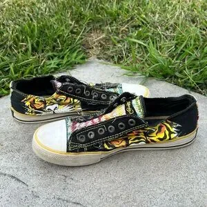 Ed Hardy Shoes Black Ed Hardy Tiger Sneaker Shoes Size 9 Us 65 Uk Unisex S12 Poshmark